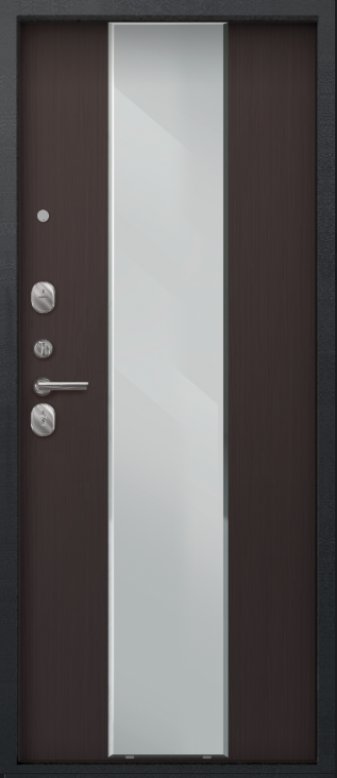 Товар Дверь A-04 черный сатин - лиственница тёмная зеркало DIS007333