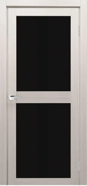Межкомнатная дверь Легенда Z-6 тон Белая лиственница Остекление Лакобель черное